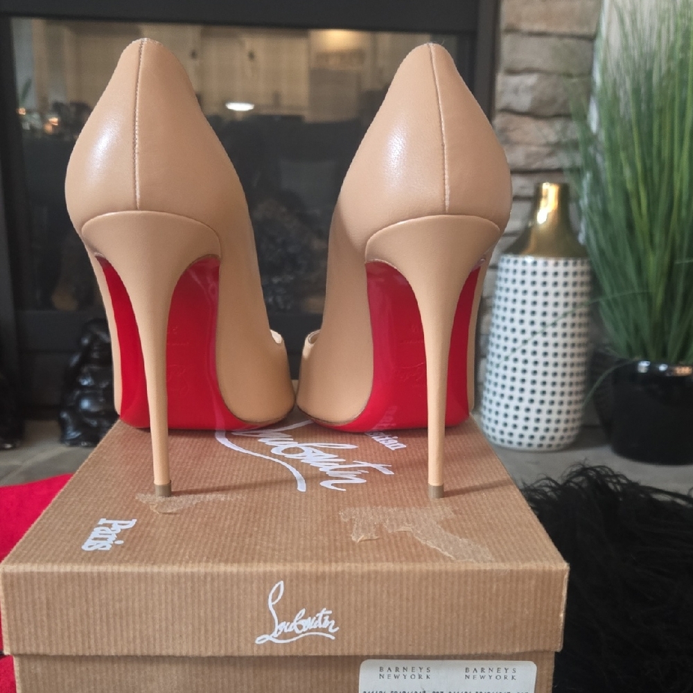 Christian Louboutin Nude and Red Heels